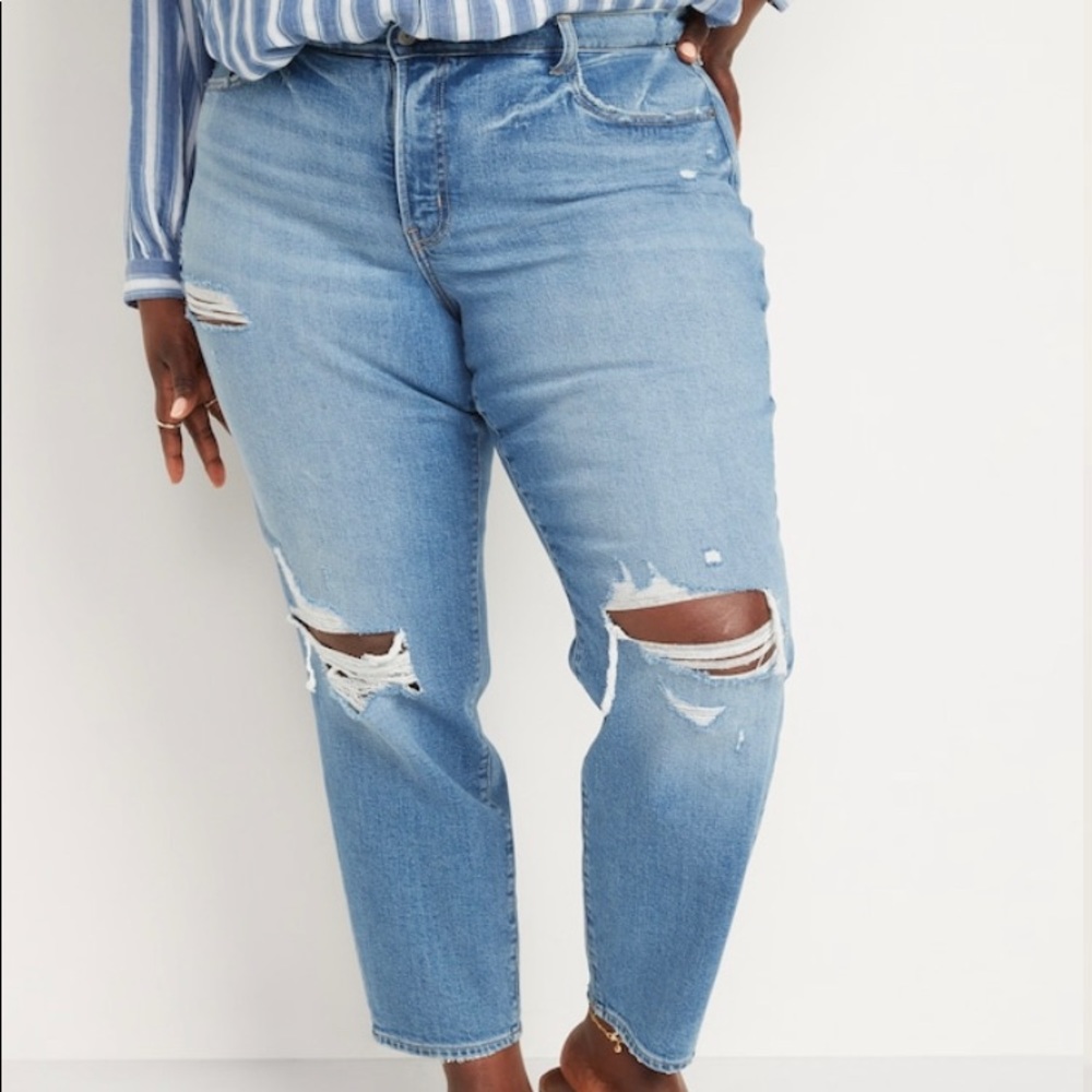 High-Waisted O.G. Straight Ripped Jeans for Women